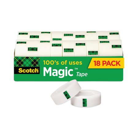 SCOTCH Magic Tape, Clear, PK18 MMM-810K18CP